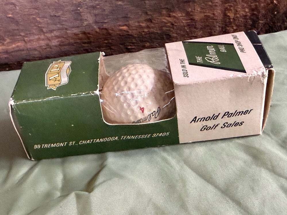 Vintage Arnold Palmer Golf Sales Pro Shop Sleeve with Palmer Ball Nostalgia